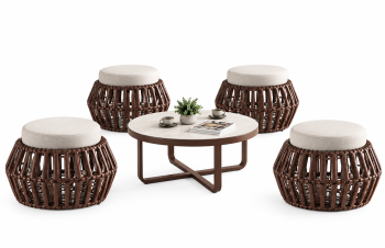Apricot Backless Seating Set for 4