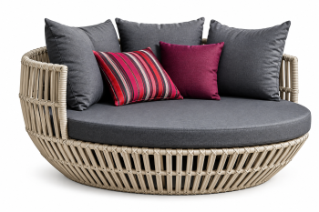 Apricot Low back Daybed | White Wicker | QUICK SHIP