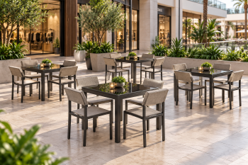 Barite Dining Set For 4 With Armless Chairs - Image 2