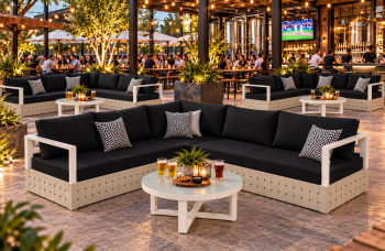 Edge Sectional Sofa Set for 5 with Round Coffee Table - Image 2