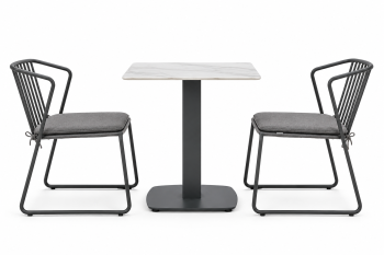 Martinique Dining Set For 2 with All Aluminum Dining Chairs 