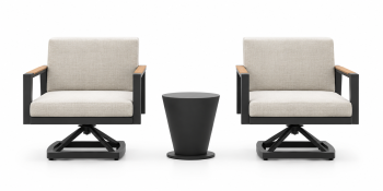 Onyx Swivel Club Chair Set For 2 | QUICK SHIP 