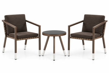Taco Chair Set For 2 with cushions and side table - Image 1