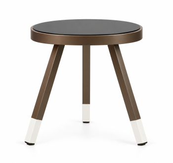 Taco Side Table - Brown and White