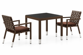 Taco Dining Set For 2 With Square Table - Image 1