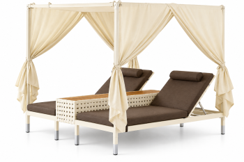 Taco Double Chaise Lounge With Canopy