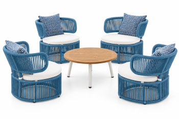 Venice Lounge Chair Set for 4 with coffee table