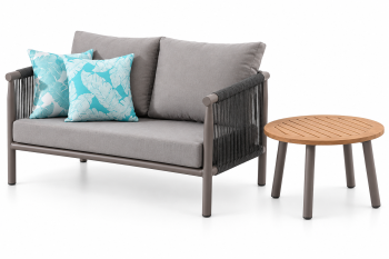Venice Loveseat Sofa with Coffee Table