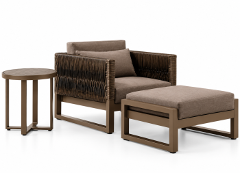 Wisteria Club Chair With Ottoman and Side Table - Image 1