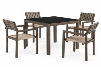  Amber Dining Set For 4 with Arms- Quick Ship 
