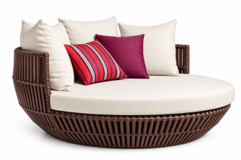 Apricot Low Back Daybed | Brown Wicker | QUICK SHIP
