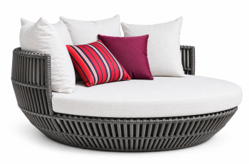 Apricot Low back Daybed | Gray Wicker | QUICK SHIP
